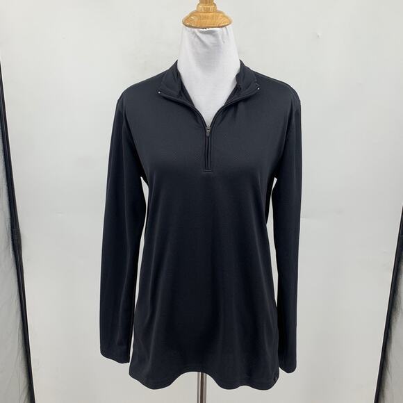 Nike ACG Sweatshirt Womens L Black Dri Fit 1/4 Zip Pullover Mock Neck Baselayer - Picture 2 of 11